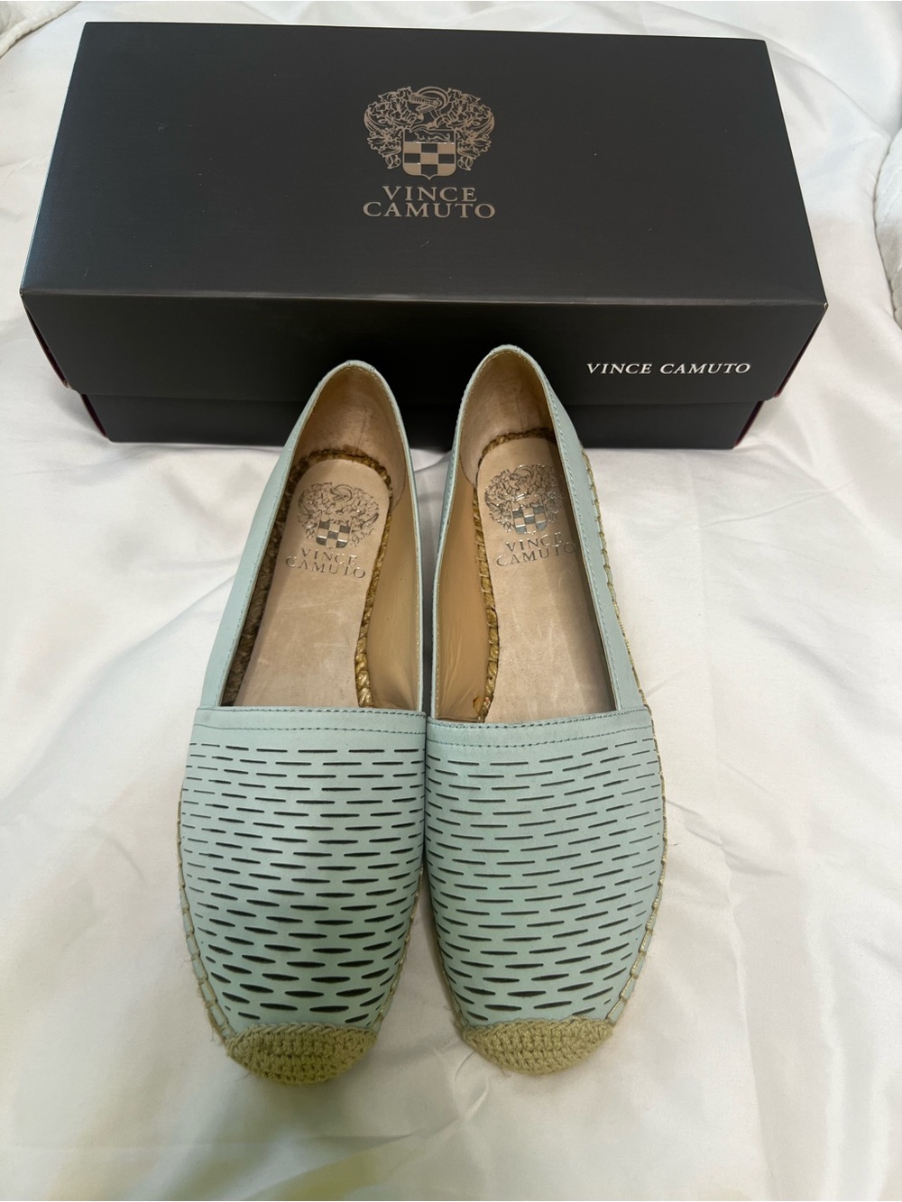 Vince Camuto Mint Green Perforated Espadrille Flats